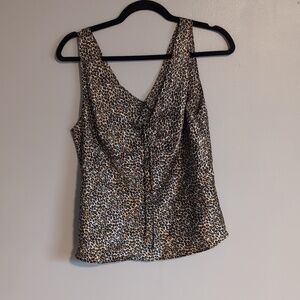 Leopard Print Sleeveless Y2K Top Size M